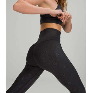 LIKE NEW! Lululemon Align High-Rise Pant 25" Yogo Emboss Black/Black
